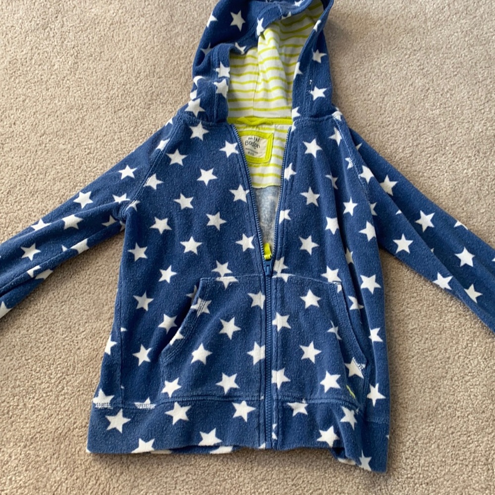 Blue star mini boden terry sweatshirt